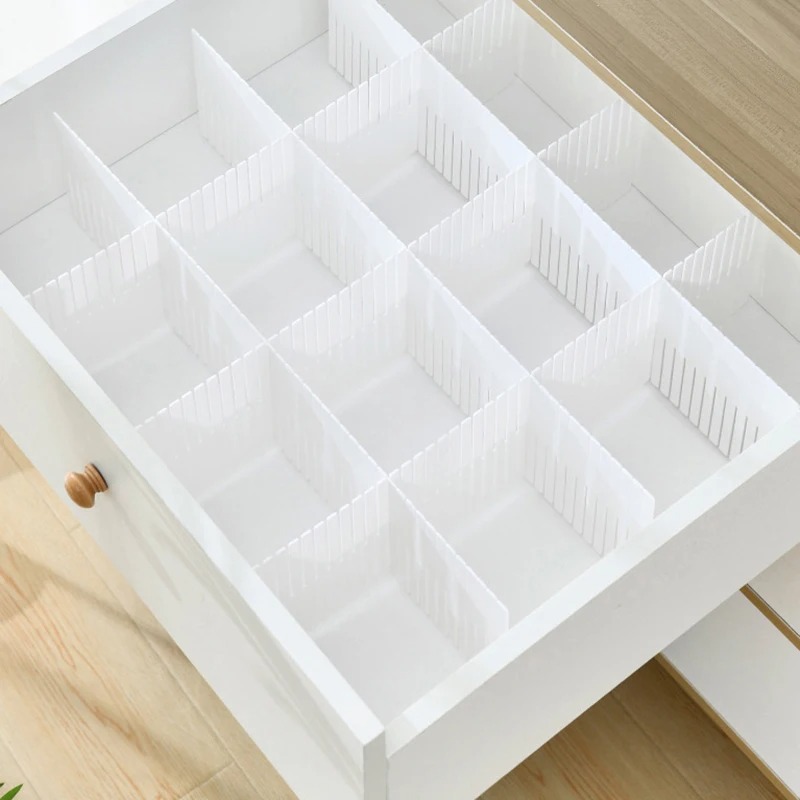 Sock Organizer Tray - 4/8/12PCS Verstelbare Ladeverdeler DIY Opbergplanken Huishoudelijke