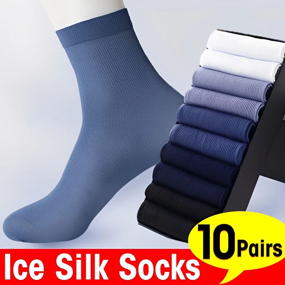 Silk Sock Bamboo - 10 paar mode ademende heren ijszijden