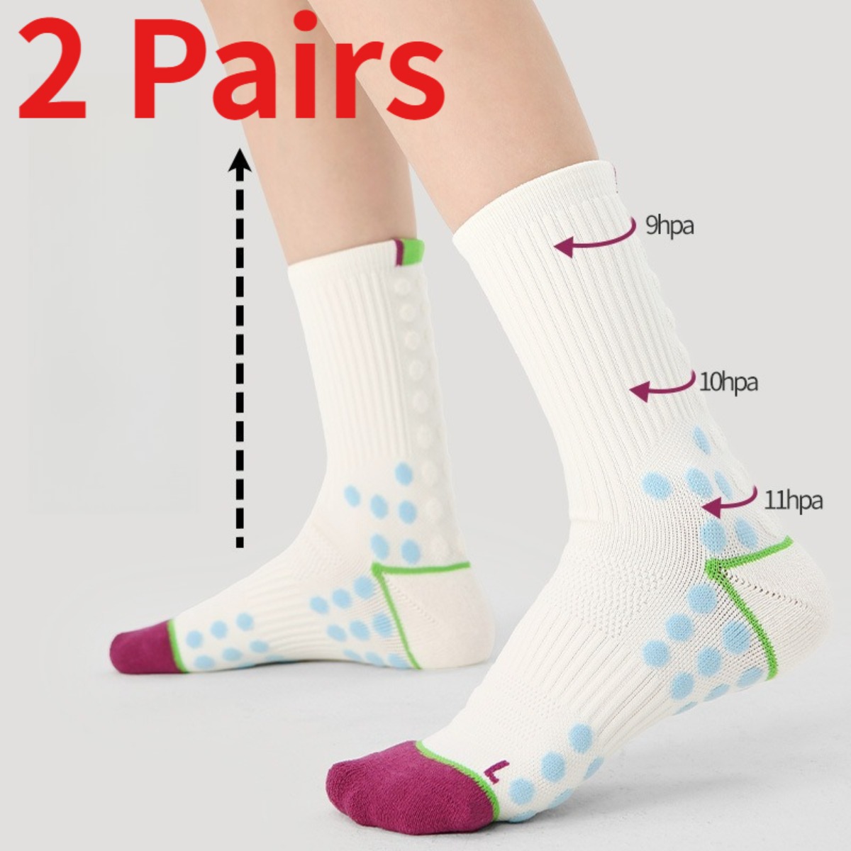 Athletic Sock Cushion - 1/2Pairs Dames Sportsokken Kleurblok Hardloopsokken Ademend